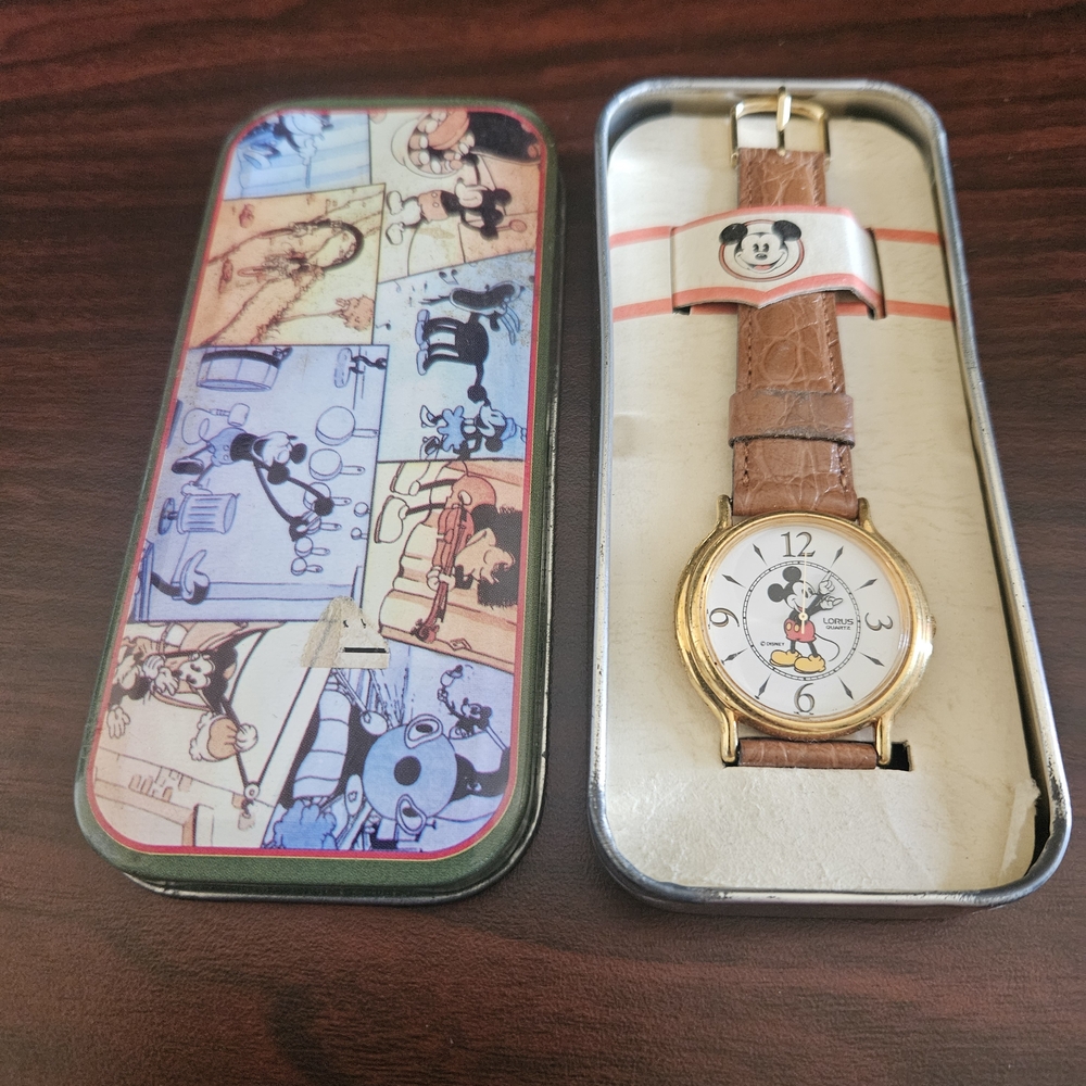 Mickey Mouse Gold and Brown Women's Watch